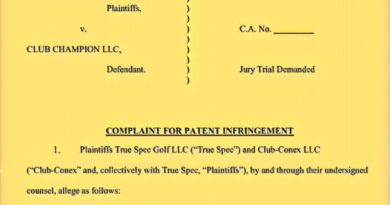 New Golf Patent Infringement Lawsuit Drops During the PGA Show